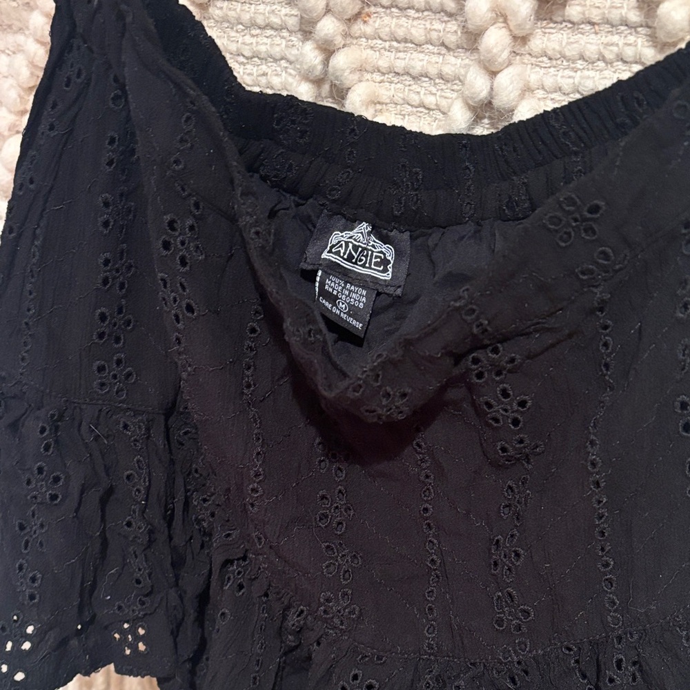 Angie Women's Black Eyelet skirt